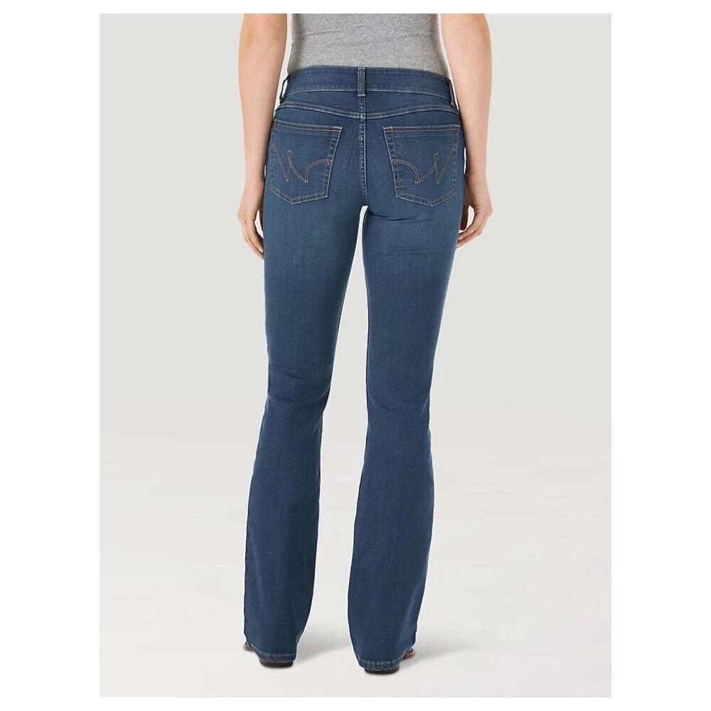 Wrangler Essential Mid Rise Boot Cut Size 30/9 x 34 Kora Stretch Denim Jeans NWT